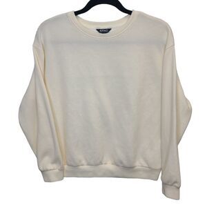 Buffalo Women's S David Bitton Crew Neck Soft Pullover Sweatshirt Cream